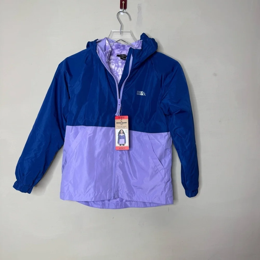 Eddie Bauer Youth Girls 3-in-1 Jacket in a blue and purple colorway size 10/12